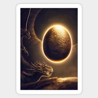 Magic Gold Dragon Egg Sticker